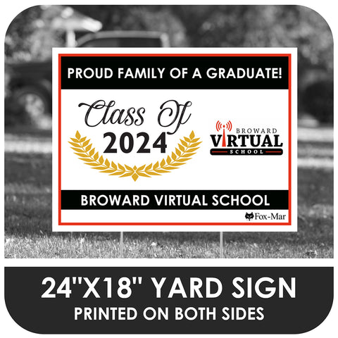 Broward Virtual School Logo Yard Sign - Modern Design