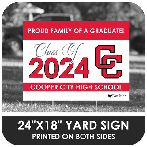 Cooper City High School Logo Yard Sign - Classic Design