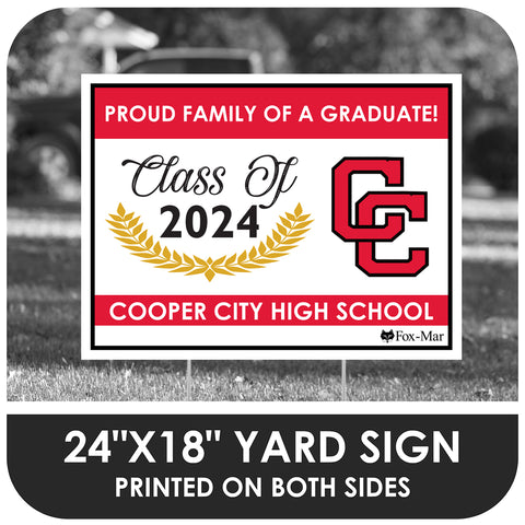 Cooper City High School Logo Yard Sign - Modern Design