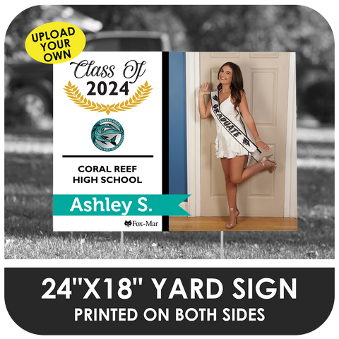 Coral Reef Senior High: Custom Photo & Name Yard Sign - Modern Design