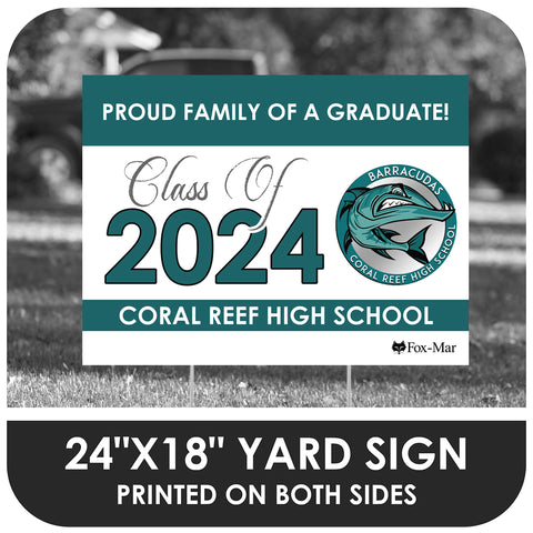 Coral Reef Senior High School Logo Yard Sign - Classic Design