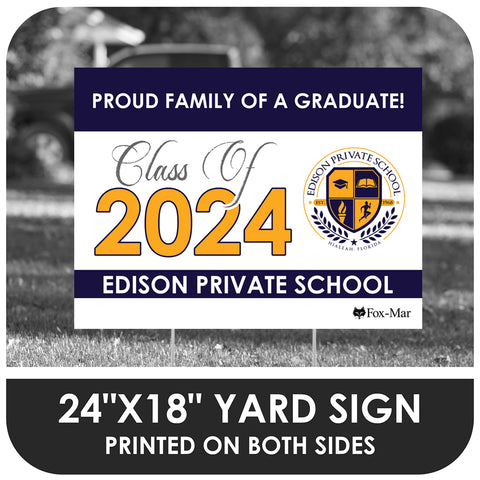 Edison Private School Logo Yard Sign - Classic Design