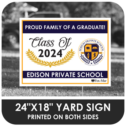 Edison Private School Logo Yard Sign - Modern Design