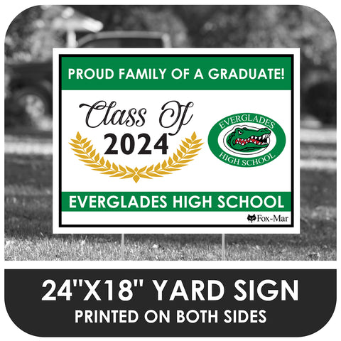 Everglades High School Logo Yard Sign - Modern Design