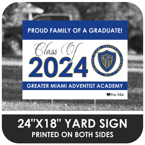 Greater Miami Adventist Academy School Logo Yard Sign - Classic Design