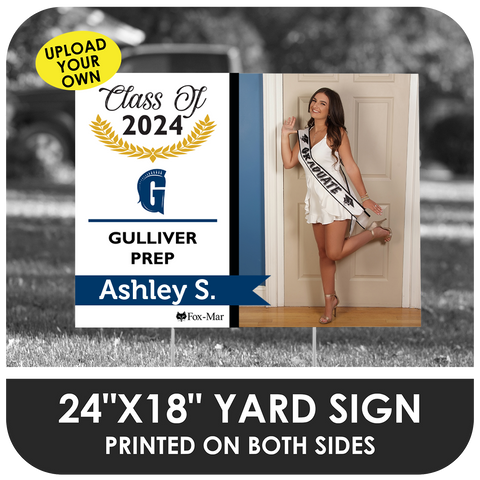 Gulliver: Custom Photo & Name Yard Sign - Modern Design