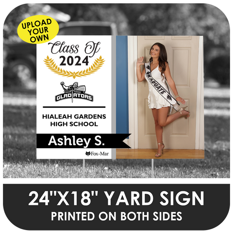 Hialeah Gardens: Custom Photo & Name Yard Sign - Modern Design