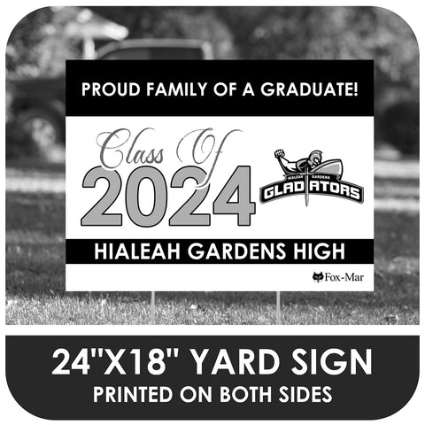 Hialeah Gardens School Logo Yard Sign - Classic Design