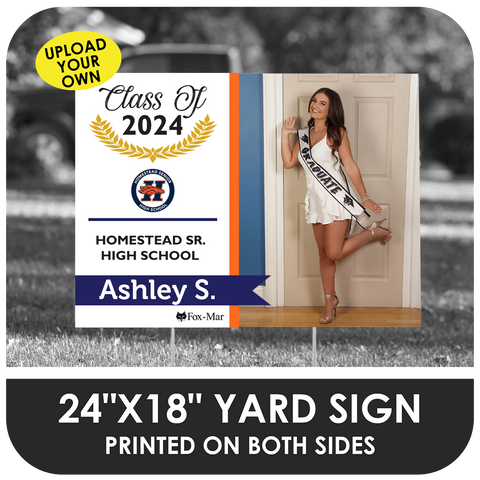 Homestead Sr. High: Custom Photo & Name Yard Sign - Modern Design