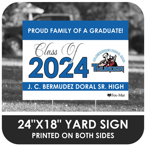 J.C.Bermudez Doral Senior High School Logo Yard Sign - Classic Design