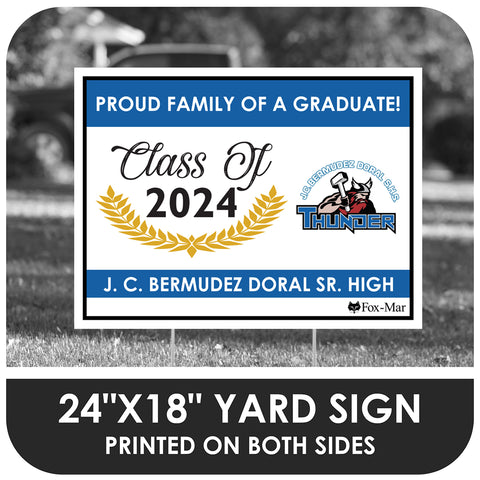 J.C.Bermudez Doral Senior High School Logo Yard Sign - Modern Design