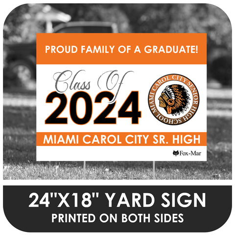 Miami Carol City Senior High School Logo Yard Sign - Classic Design