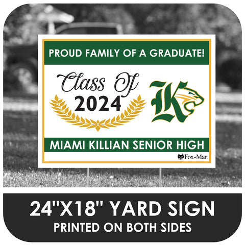 Miami Killian Senior High School Logo Yard Sign - Modern Design