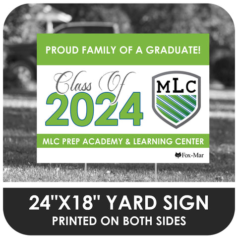 MLC Preparatory Academy & Learning Center School Logo Yard Sign - Classic Design