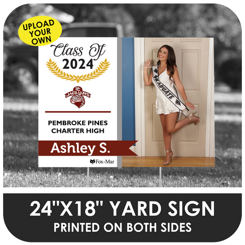 Pembroke Pines Charter High: Custom Photo & Name Yard Sign - Modern Design