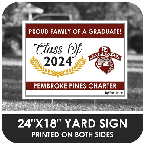 Pembroke Pines Charter High School Logo Yard Sign - Modern Design