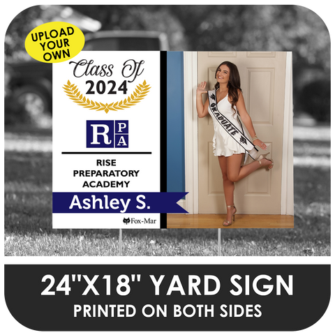 Rise Preparatory Academy: Custom Photo & Name Yard Sign - Modern Design