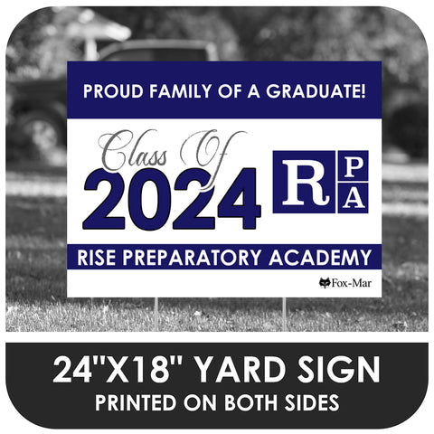 Rise Preparatory Academy School Logo Yard Sign - Classic Design