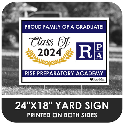 Rise Preparatory Academy School Logo Yard Sign - Modern Design