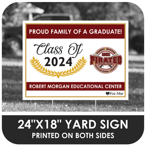 Robert Morgan Educational Center School Logo Yard Sign - Modern Design
