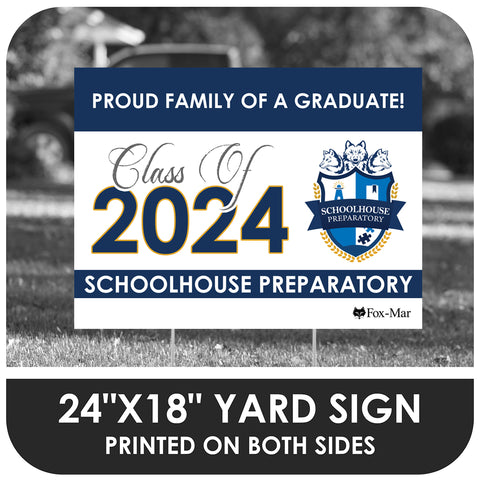 Schoolhouse Preparatory School Logo Yard Sign - Classic Design