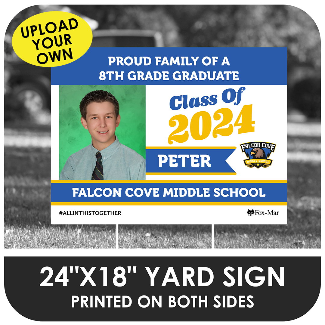 8th Grade Custom School Logo Yard Sign
