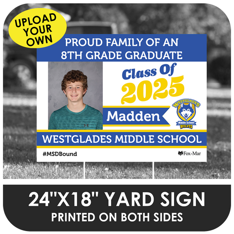 8th Grade Custom School Logo Yard Sign