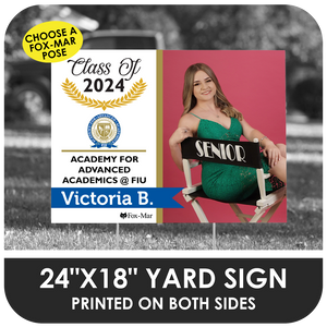 Academy for Advanced Academics @ FIU: Fox-Mar Pose Yard Sign - Modern Design