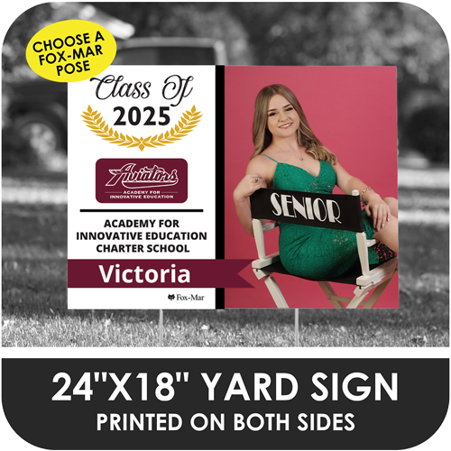 Academy for Innovative Education Charter: Fox-Mar Pose Yard Sign - Modern Design