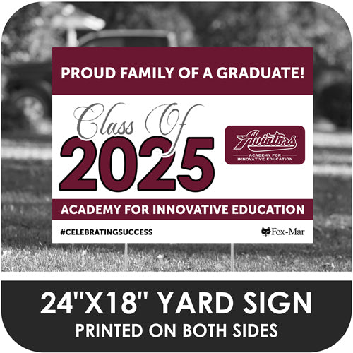 Academy for Innovative Education Charter School Logo Yard Sign - Classic Design