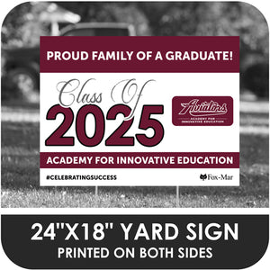 Academy for Innovative Education Charter School Logo Yard Sign - Classic Design