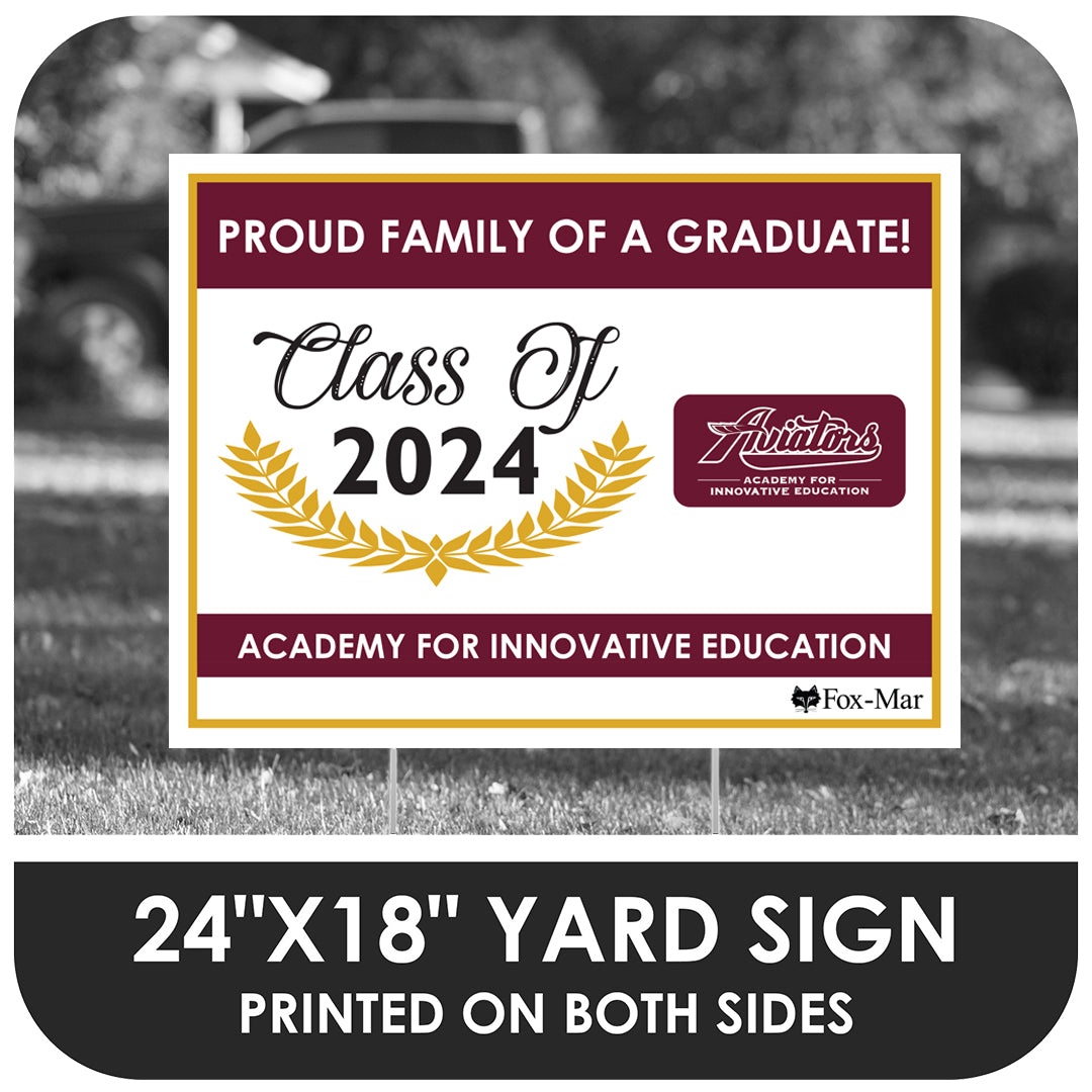 Academy for Innovative Education Charter School Logo Yard Sign - Modern Design