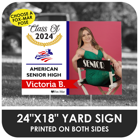 American Senior High: Fox-Mar Pose Yard Sign - Modern Design