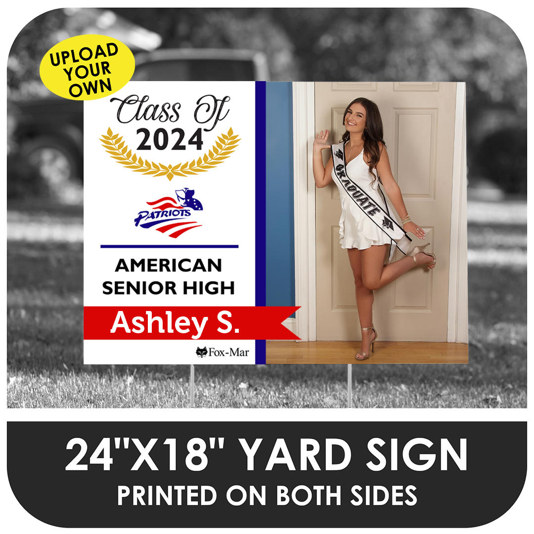 American Senior High: Custom Photo & Name Yard Sign - Modern Design