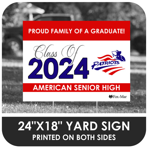 American Senior High School Logo Yard Sign - Classic Design