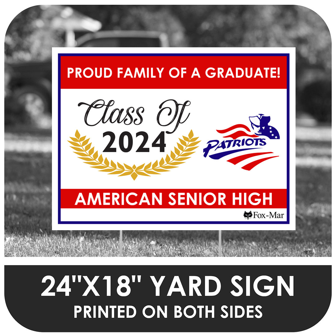American Senior High School Logo Yard Sign - Modern Design