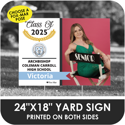 Archbishop Coleman Carroll High: Fox-Mar Pose Yard Sign - Modern Design