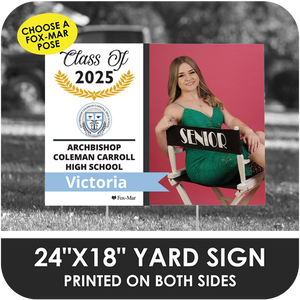 Archbishop Coleman Carroll High: Fox-Mar Pose Yard Sign - Modern Design