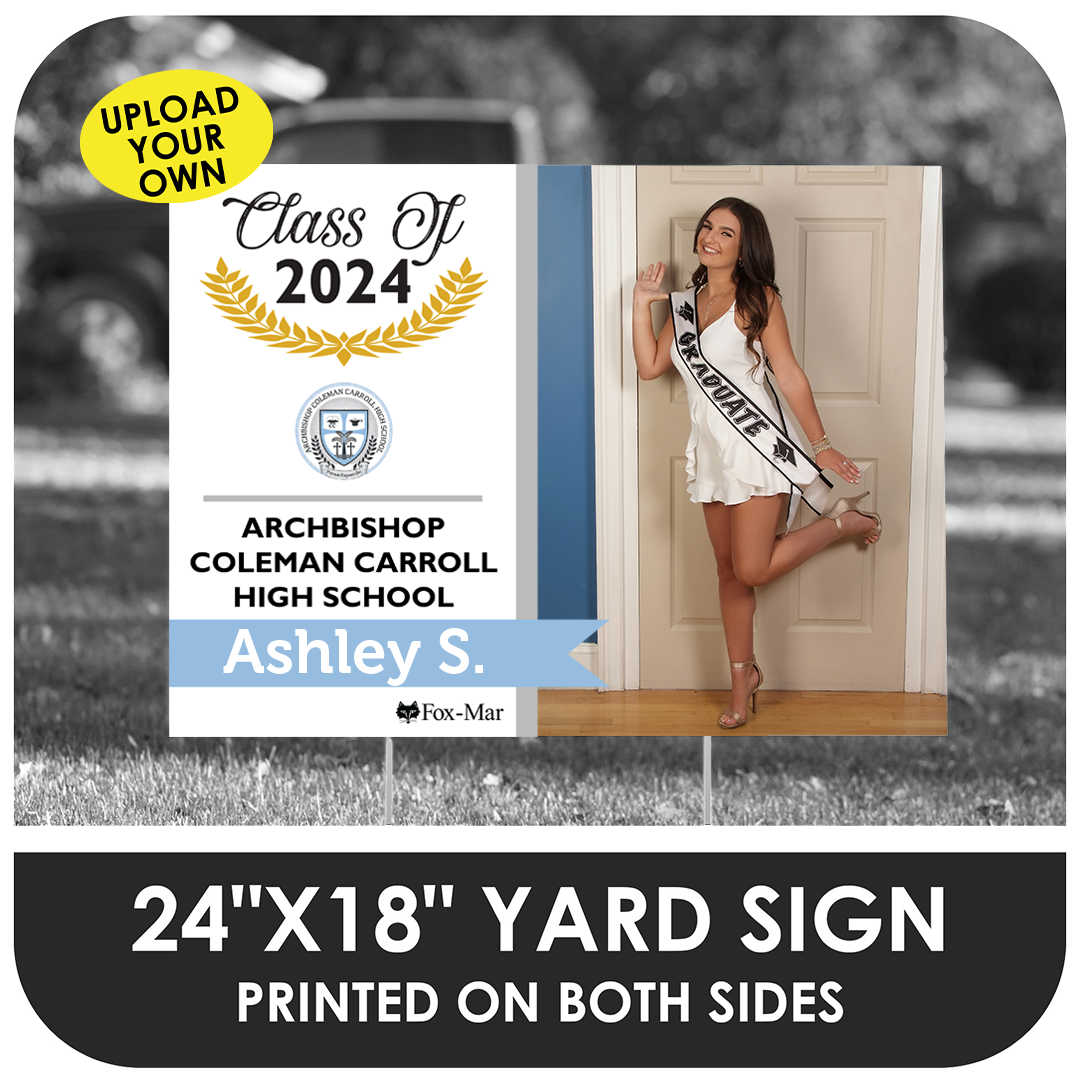 Archbishop Coleman Carroll High: Custom Photo & Name Yard Sign - Modern Design