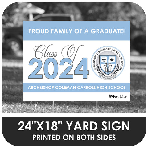 Archbishop Coleman Carroll High School Logo Yard Sign - Classic Design