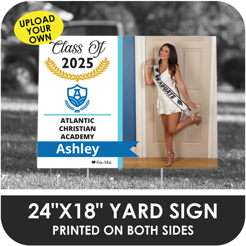 Atlantic Christian Academy: Custom Photo & Name Yard Sign - Modern Design