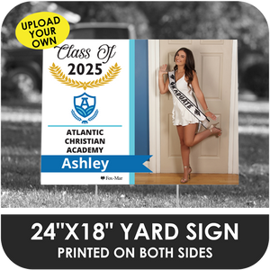 Atlantic Christian Academy: Custom Photo & Name Yard Sign - Modern Design