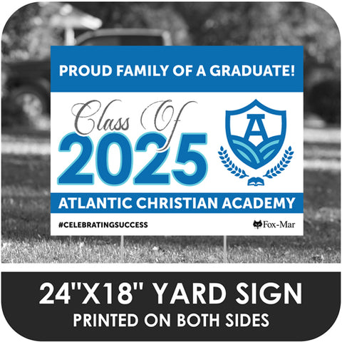Atlantic Christian Academy School Logo Yard Sign - Classic Design