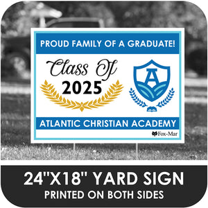 Atlantic Christian Academy School Logo Yard Sign - Modern Design