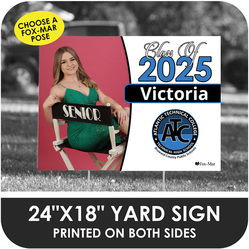 Atlantic Technical High School: Fox-Mar Pose Yard Sign - Classic Design