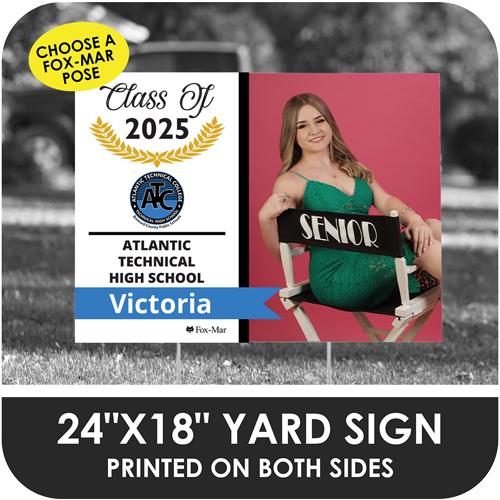 Atlantic Technical High School: Fox-Mar Pose Yard Sign - Modern Design