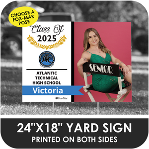 Atlantic Technical High School: Fox-Mar Pose Yard Sign - Modern Design