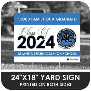 Atlantic Technical High School Logo Yard Sign - Classic Design