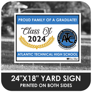 Atlantic Technical High School Logo Yard Sign - Modern Design