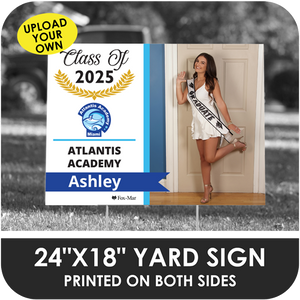 Atlantis Academy: Custom Photo & Name Yard Sign - Modern Design